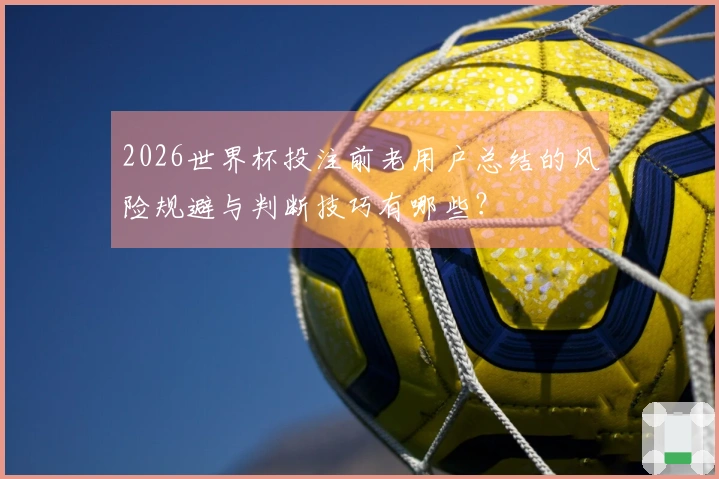 2026世界杯投注前老用户总结的风险规避与判断技巧有哪些？